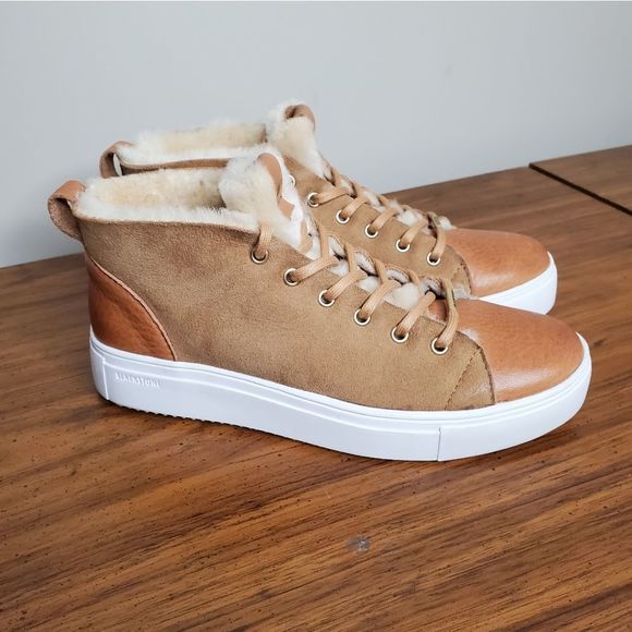 Blackstone QL48 Genuine Shearling Lined High Top Sneaker EU 37 US 7 Rust Brown - Picture 12 of 12
